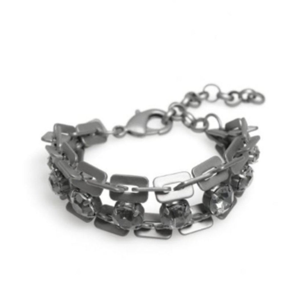 Hematite Black/Black Crystal Bracelet | Boutique